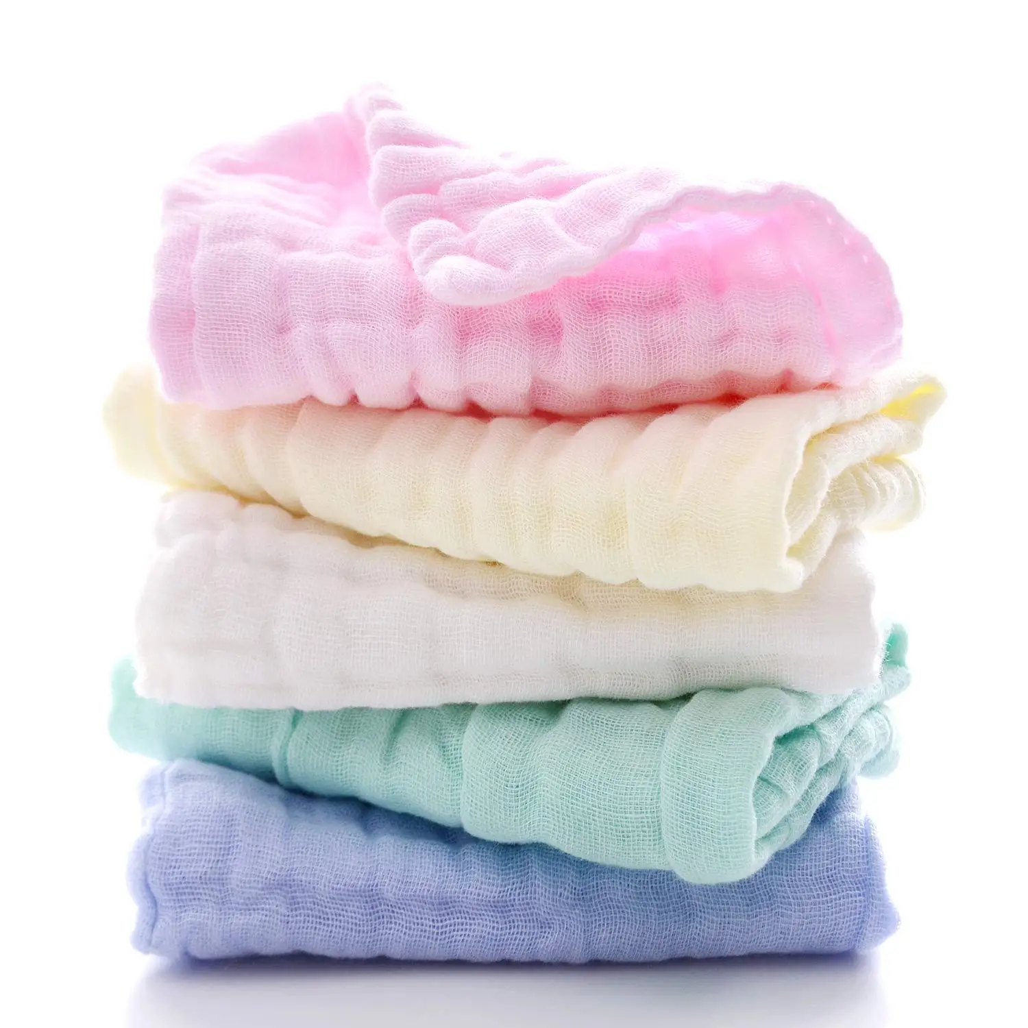 Natural Muslin Cotton Baby washcloths Baby Muslin Washcloths Soft Newborn Baby Face Towel