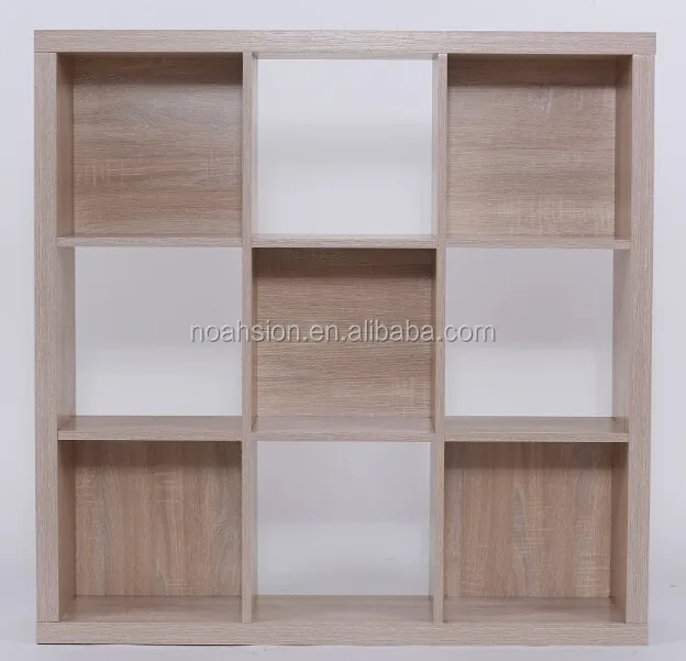 Wholesale custom made modern bookcases bookshelf wooden living room nine cube bookcase