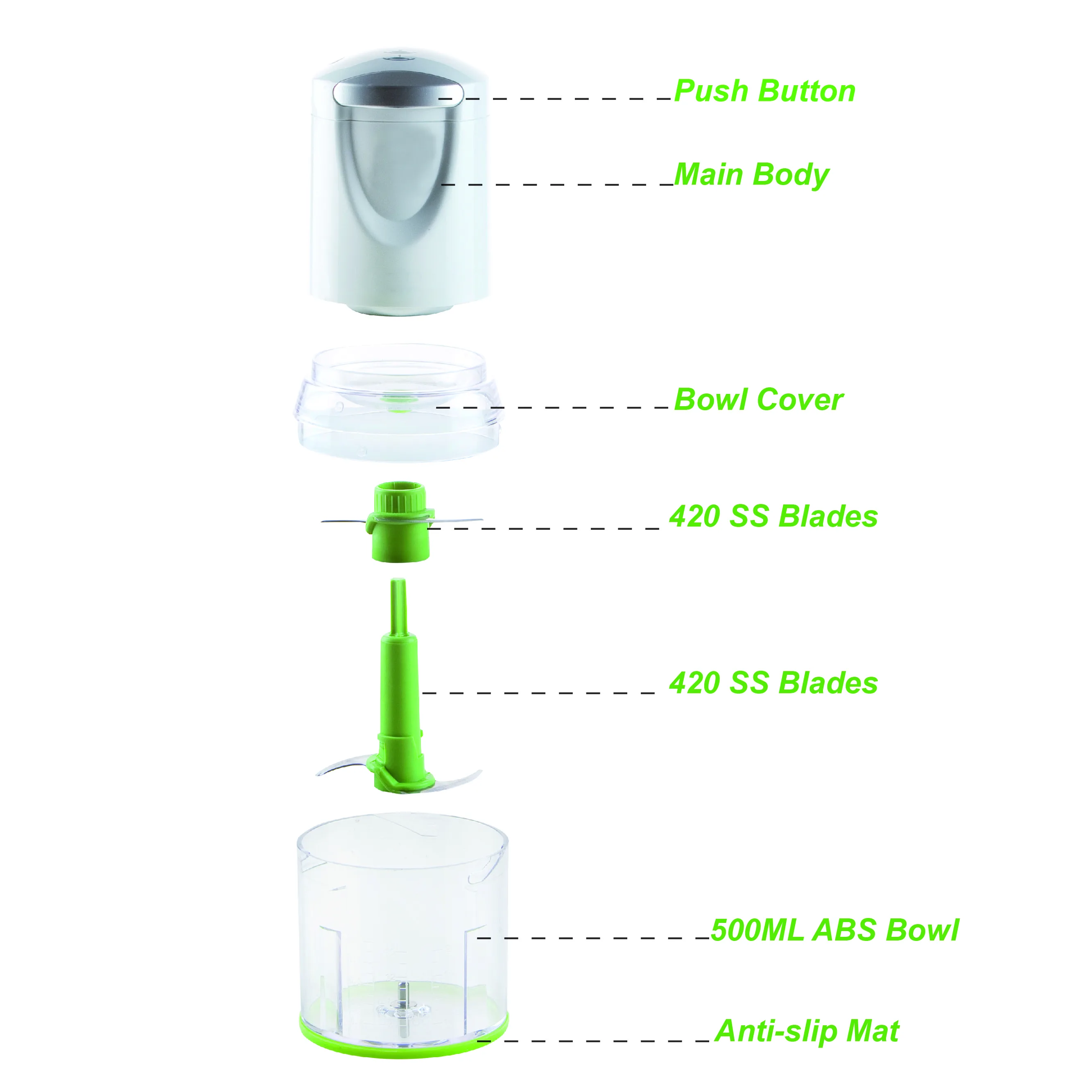 Home appliance salad double blade electric mini food chopper  mini meat grinder