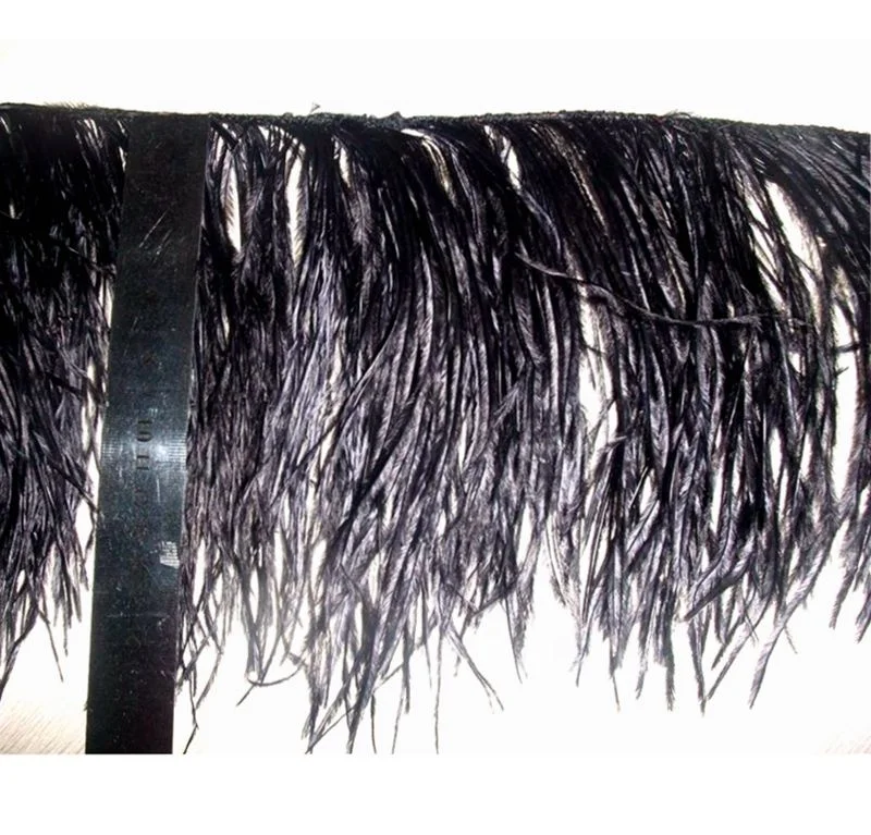 Dye Spearmint Color 13-15 Cm  2 PLY Ostrich Feather Fringe Trim On Cord For Dress Feather Fabric