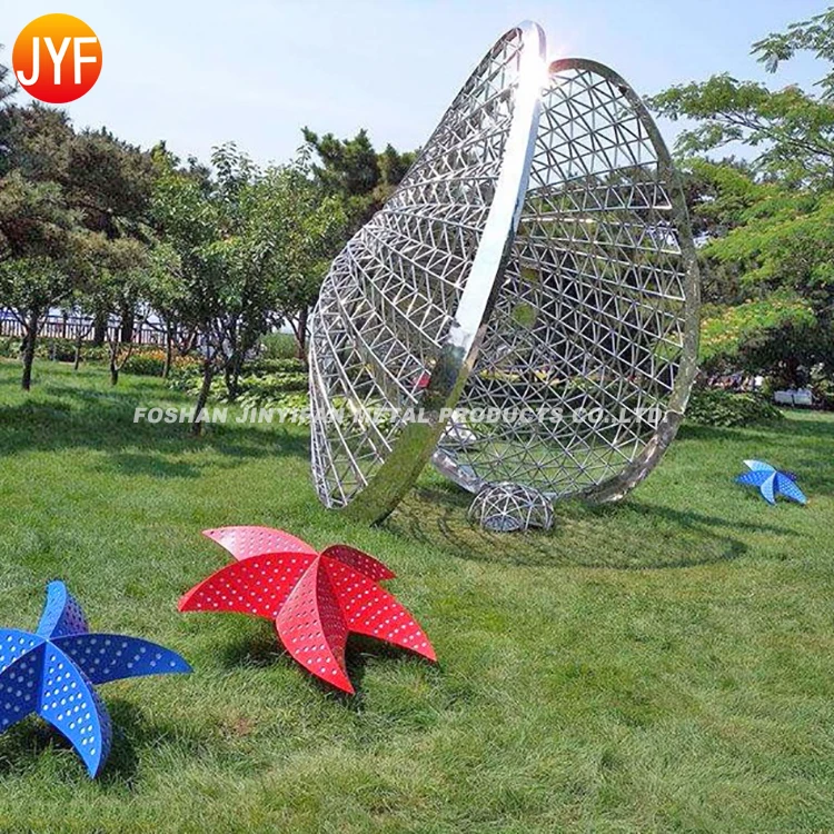 ZZ28 Stainless Steel Metal Yard Laser Leaf Artwork Statue Sculpture Large Yard Statues For Garden Near Me