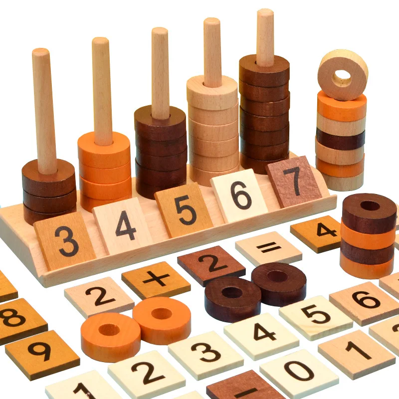 
New shape hot sale educational wooden toys digital pillar wood digital pillar toys wooden number learning toys 