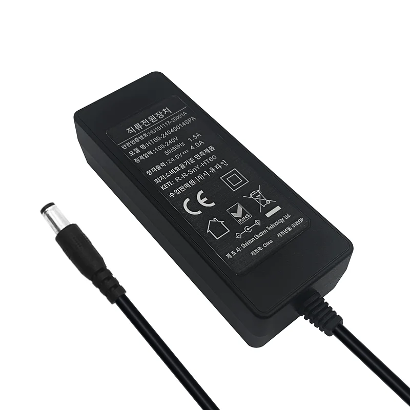 Black White Desktop AC adaptor 24V 4A Max 90W DC Adapter CE RoHS FCC ERP CCC CB Ceterficates