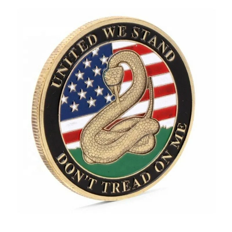 Wholesale US Rattlesnake Bronze Coin Marine Corps Gadsden Flag Commemorative Coin