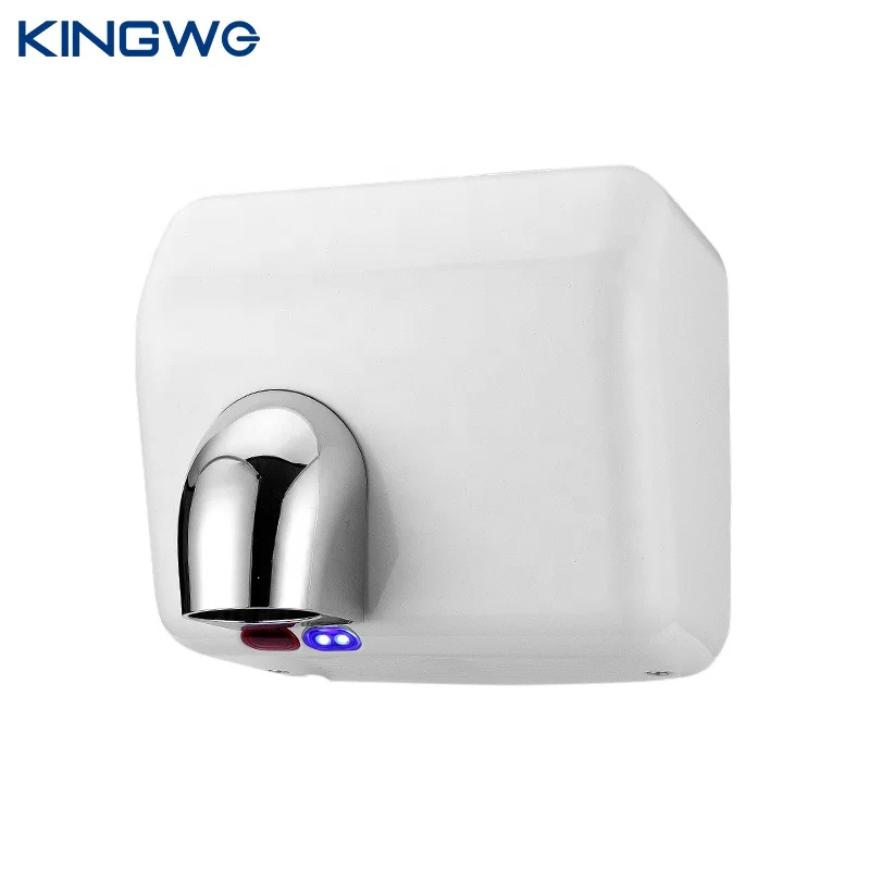 White Stainless Steel High Speed Hands Free 360 Degree Revolving Nozzle Hand Dryer