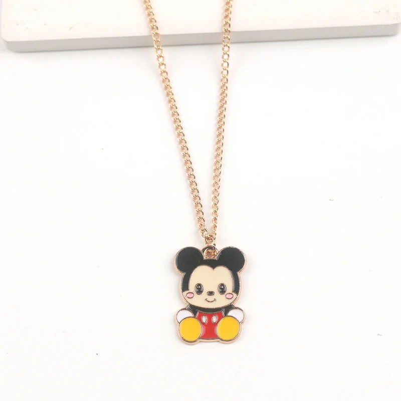 Metal Necklace Cute Cartoon Stitch Mouse Bear Tiger Necklaces Custom Accessories Promotional Gift Clothing Pendant Ornament
