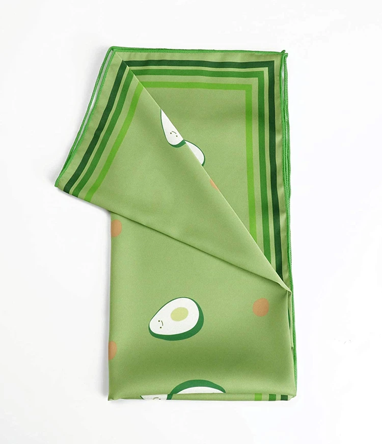 2022 новый индивидуальный Шелковый атласный шарф с фруктами и авокадо для