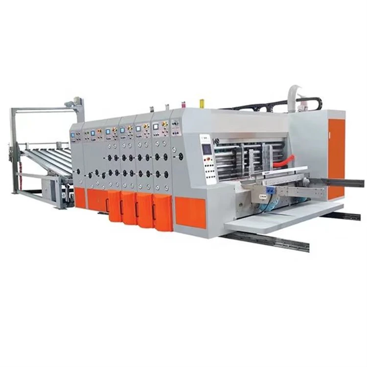 corrugated carton Lead Edge Feeder 4 Colors Printer Slotter with Stacker machine