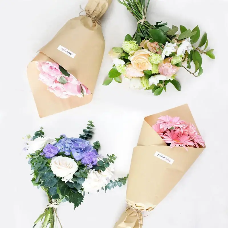 
2020 new Wholesale pure color kraft wrapping paper roll for flower packing 