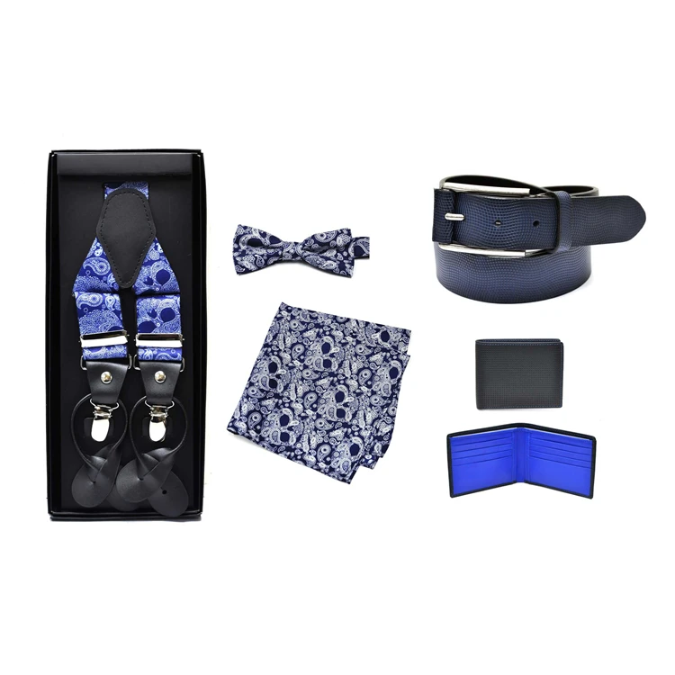 2021 лучшие продажи носовые платки оптом носки & Tieclip Giftset синяя волна точка мужчины галстук