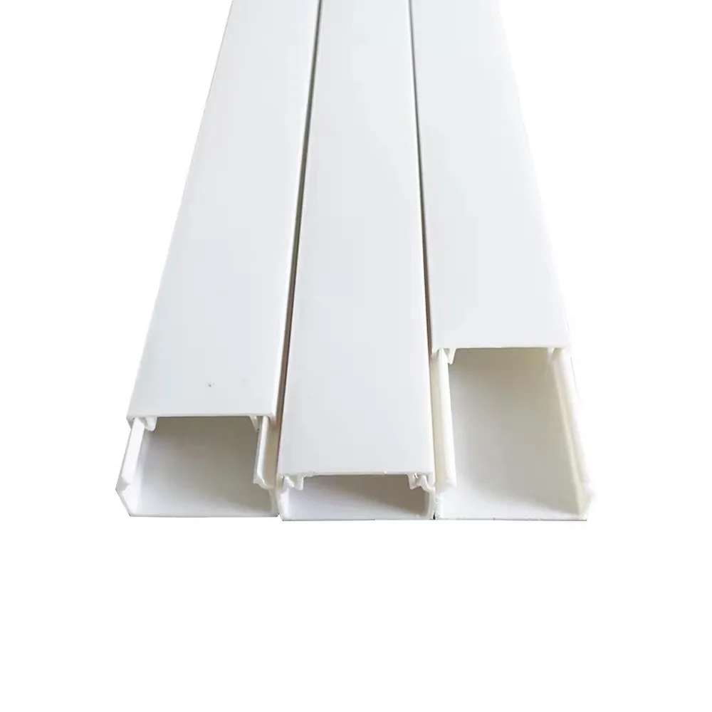 PVC Wiring Cable Ducts Plastic Electrical Cable Tray Decorative PVC Network Cable Trunking Clear Cover White OEM
