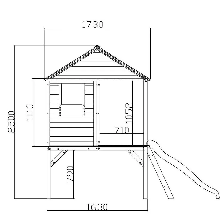 Backyard Outdoor Wood Playhouses Kids Cubby House with Slide and Climbing Wooden Custom Wooden House for Children Hemlock Spruce