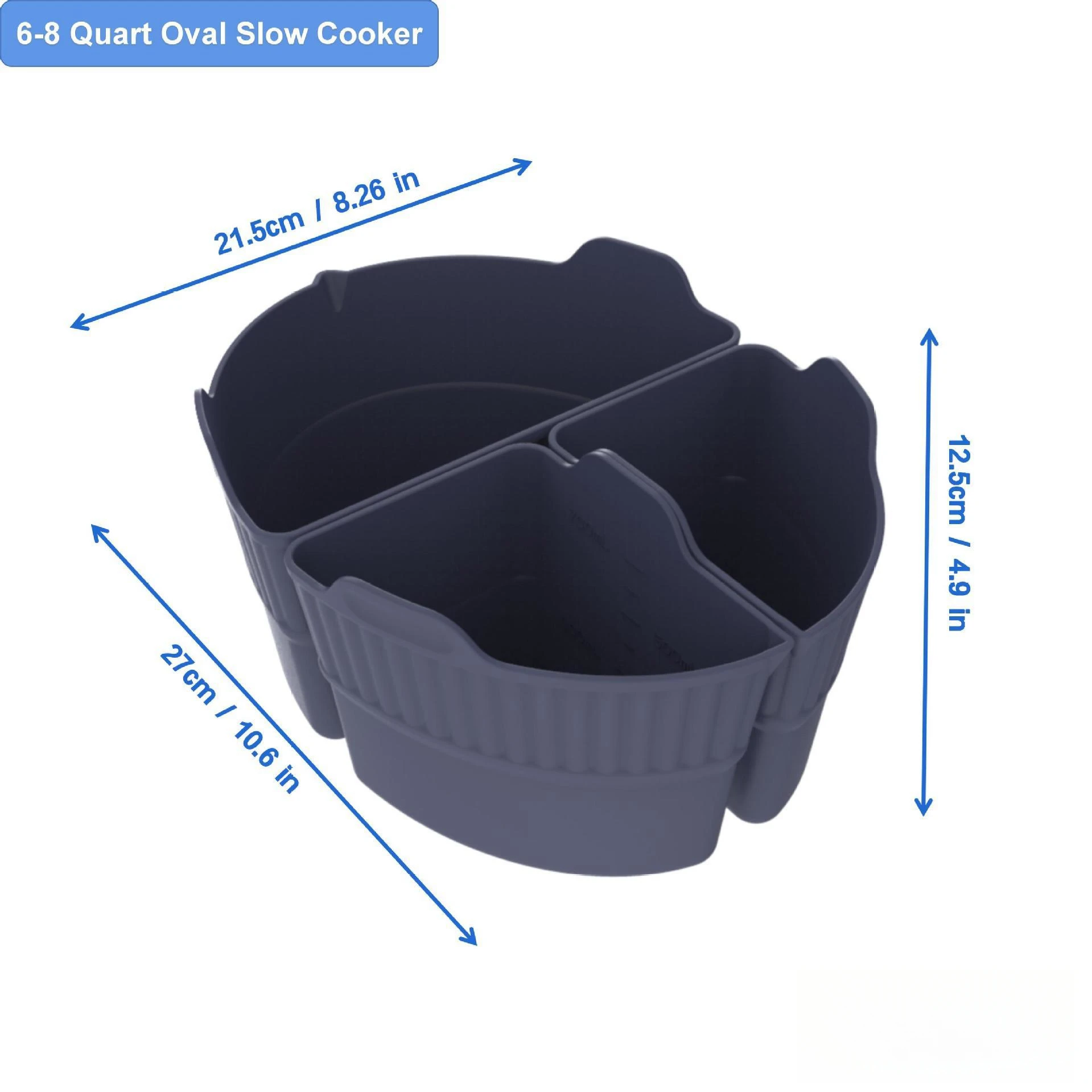 4 in 1 Dual Triple bpa free reusable silicone insert dishwasher safe slow cooker divider liner for crockpot slow cooker