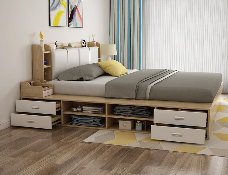 Многофункциональная спальня Nordic Modern Gas Lift High Box Storage Twin Size