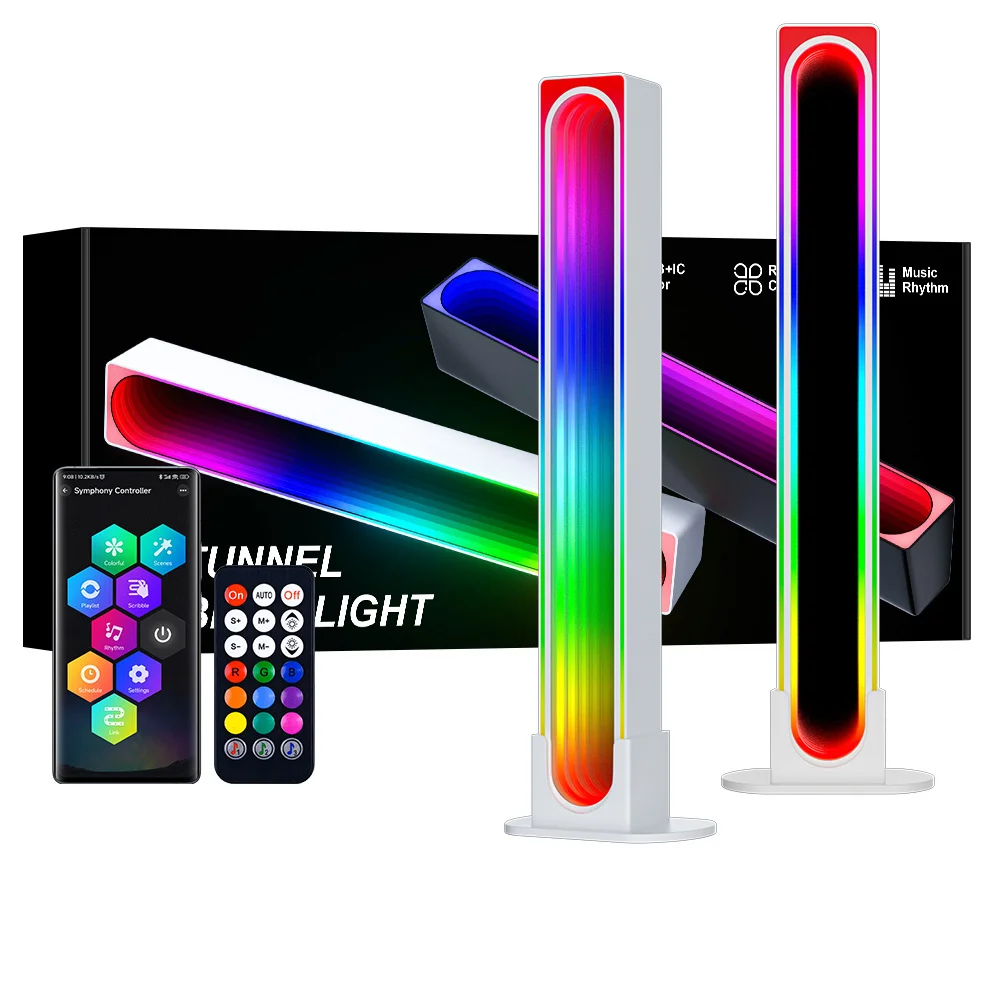 Подставка RGB с синхронизацией музыки, изменяющая цвет, с голосовым звуковым управлением, с приложением, перезаряжаемая светодиодная подсветка ритма для домашней вечеринки