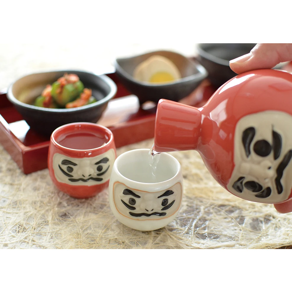 Attract Good Luck Sake Ceramic Cup Set As Gifts And Souvenirs