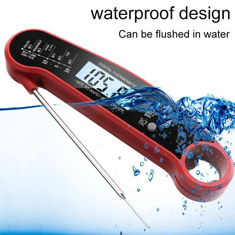 Meat Thermometer Digital Instant Thermometer for Grill and Cooking IP66 Waterproof Food Thermometer for Kitchen and Outside BBQ