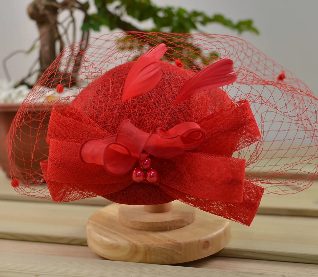 British retro style lace small top hat French wedding dress shooting style top hat