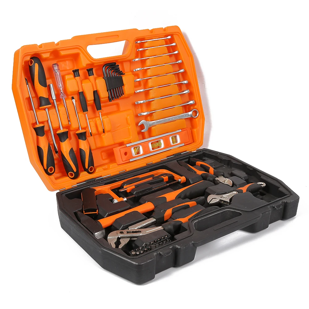 High Quality 100 Pieces Hand Tool Set, General Household Auto Repair Hand Tool Kit Set With Hammer, Bit Holder, Wrench