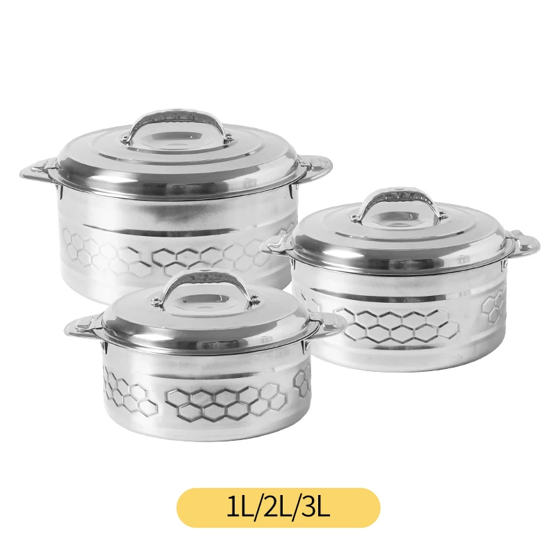 High Quality Double Wall Stainless Steel Insulated Food Warmer Hot Food Warmer Thermo Casserole Pot