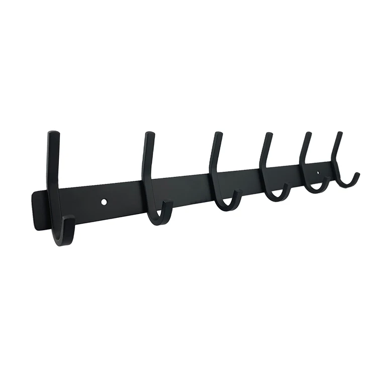 Black Stainless Steel Wall Mounted Coat Hooks Rack