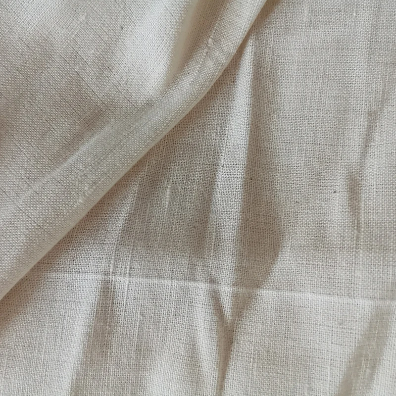linen cotton interweave raw fabric 63in no dyed flax blended cloth Film shopping bag kitchen with rough unmodified griege goods