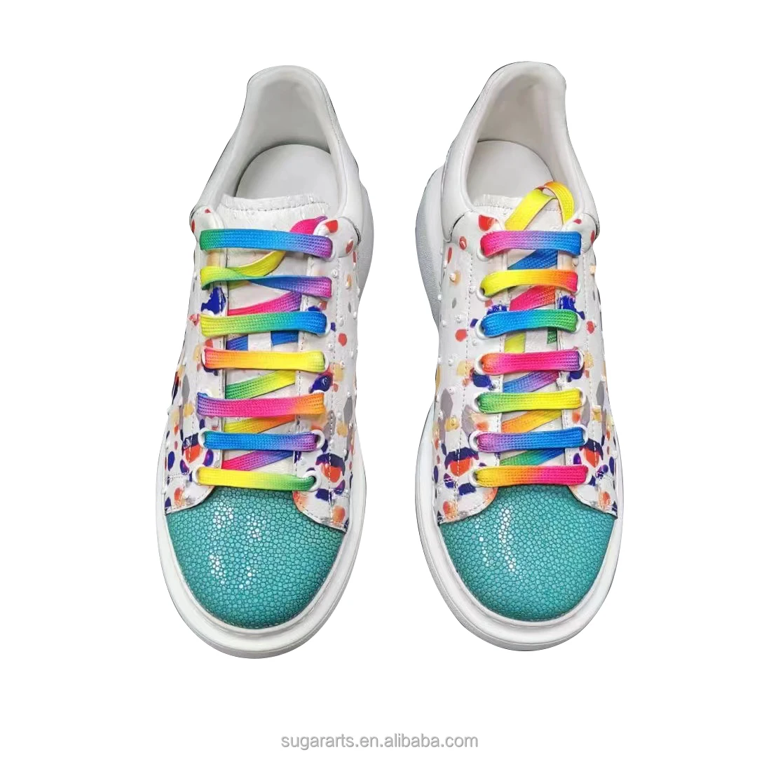 ostrich embossed leather sneakers stingray leather material Sports shoes for neuter gender