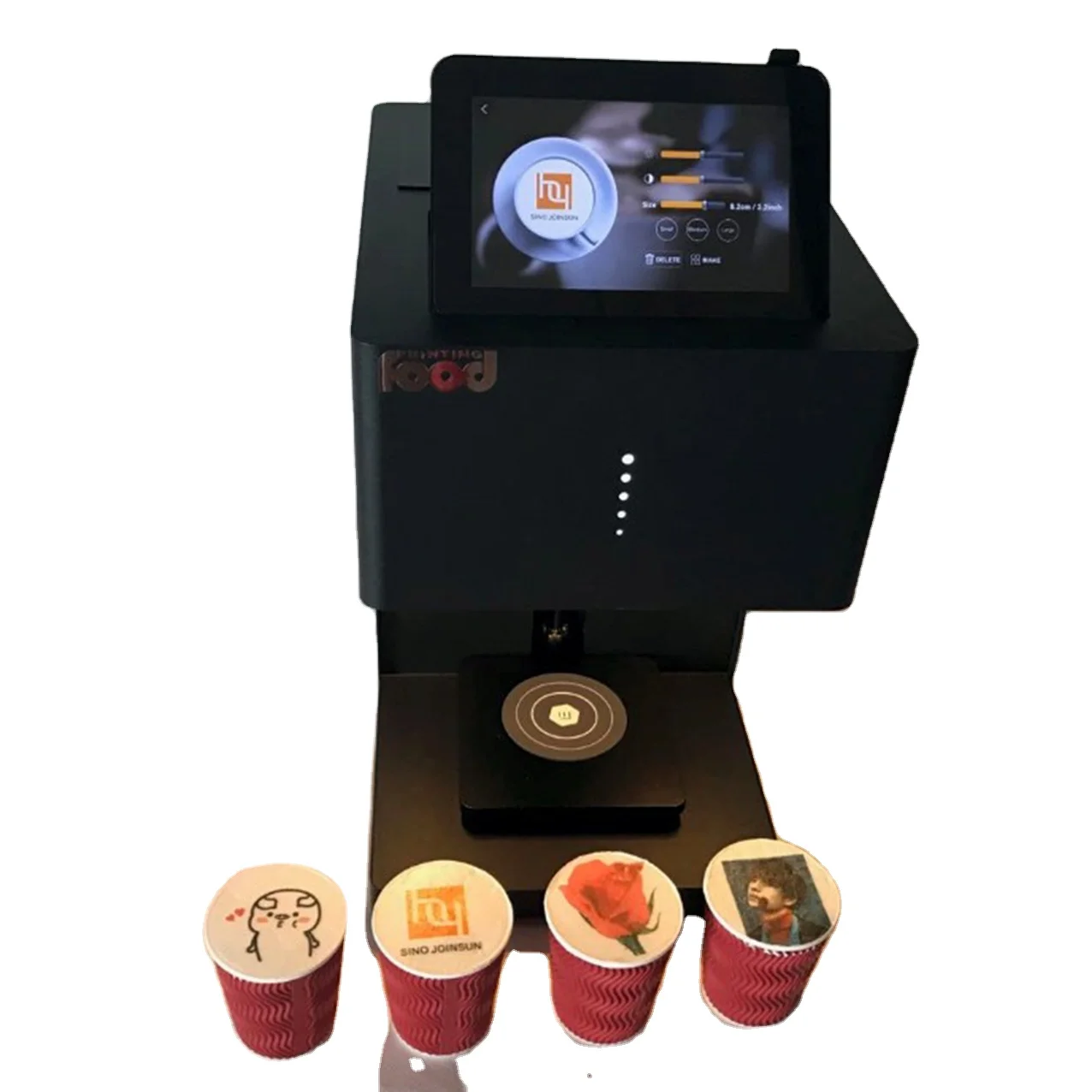 3D high-efficiency coffee printer full-color edible inks for selfie images printing on coffee beer cocktail Small cake printer