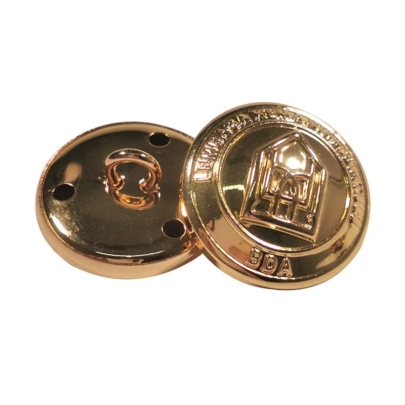 Wholesale Custom Vintage Zinc Alloy Decorative Suit Jacket Blazer Overcoat Round Metal Shank Uniform Buttons for Suit