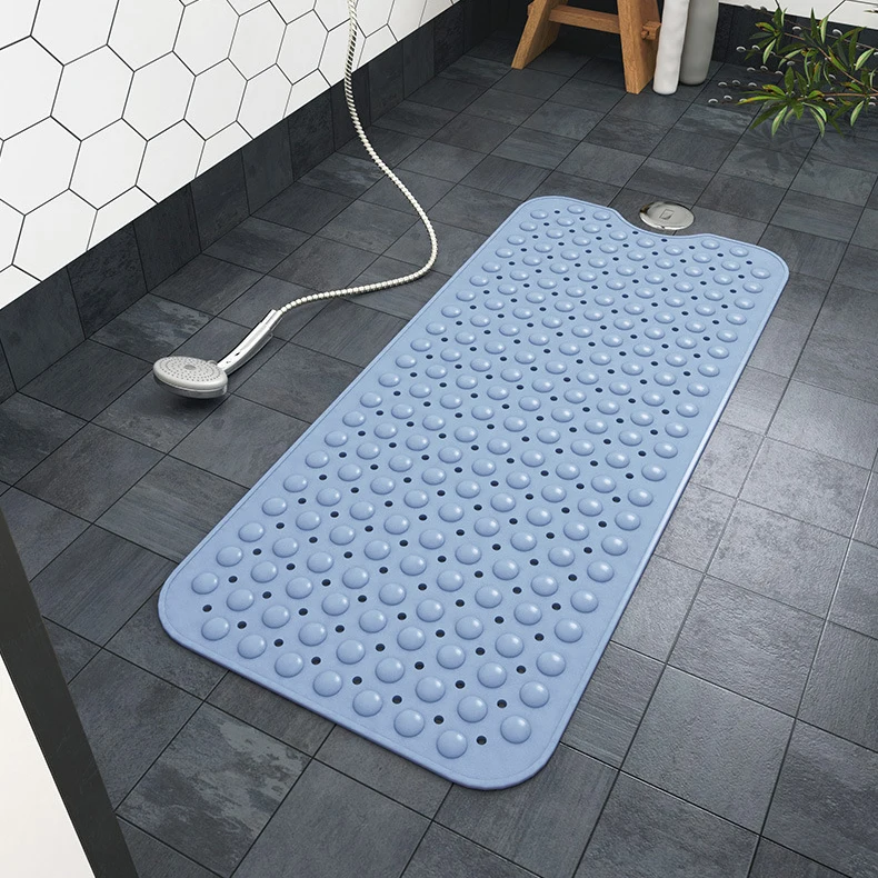 Mulan 40*16in PVC Nonslip Bath Mat Bathtub Suction Cup Solid Massage Mat Transparent Anti bacterial Rugs Wholesale