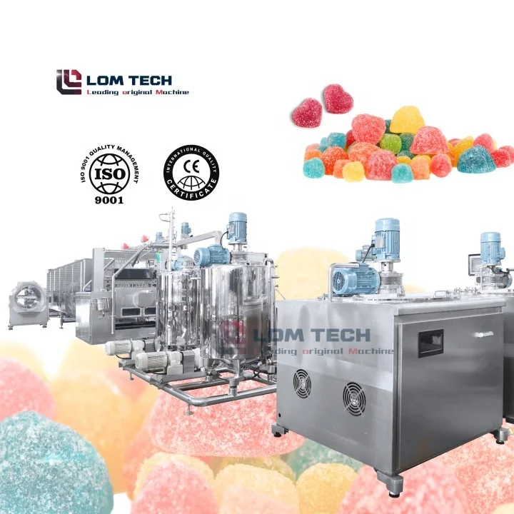 LOM Automatic Gummy Bear Candy Production Line High-Capacity Liner Chocolate Candy Chocolates PLC Manufacturing Plants Farms