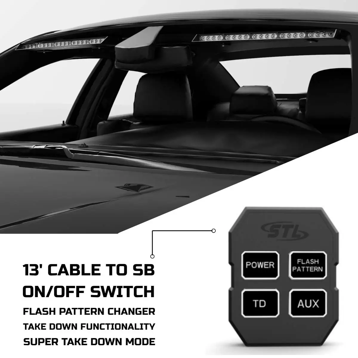 LED Strobe Visor Light Bar for Hazard Emergency Vehicle Warning Flashing