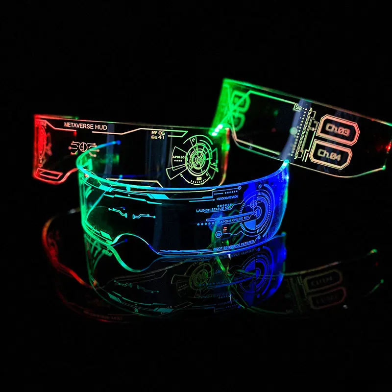 Party Luminous Halloween Decoration Costume Party Supplies Decoration Led Glasses Light Up DJ