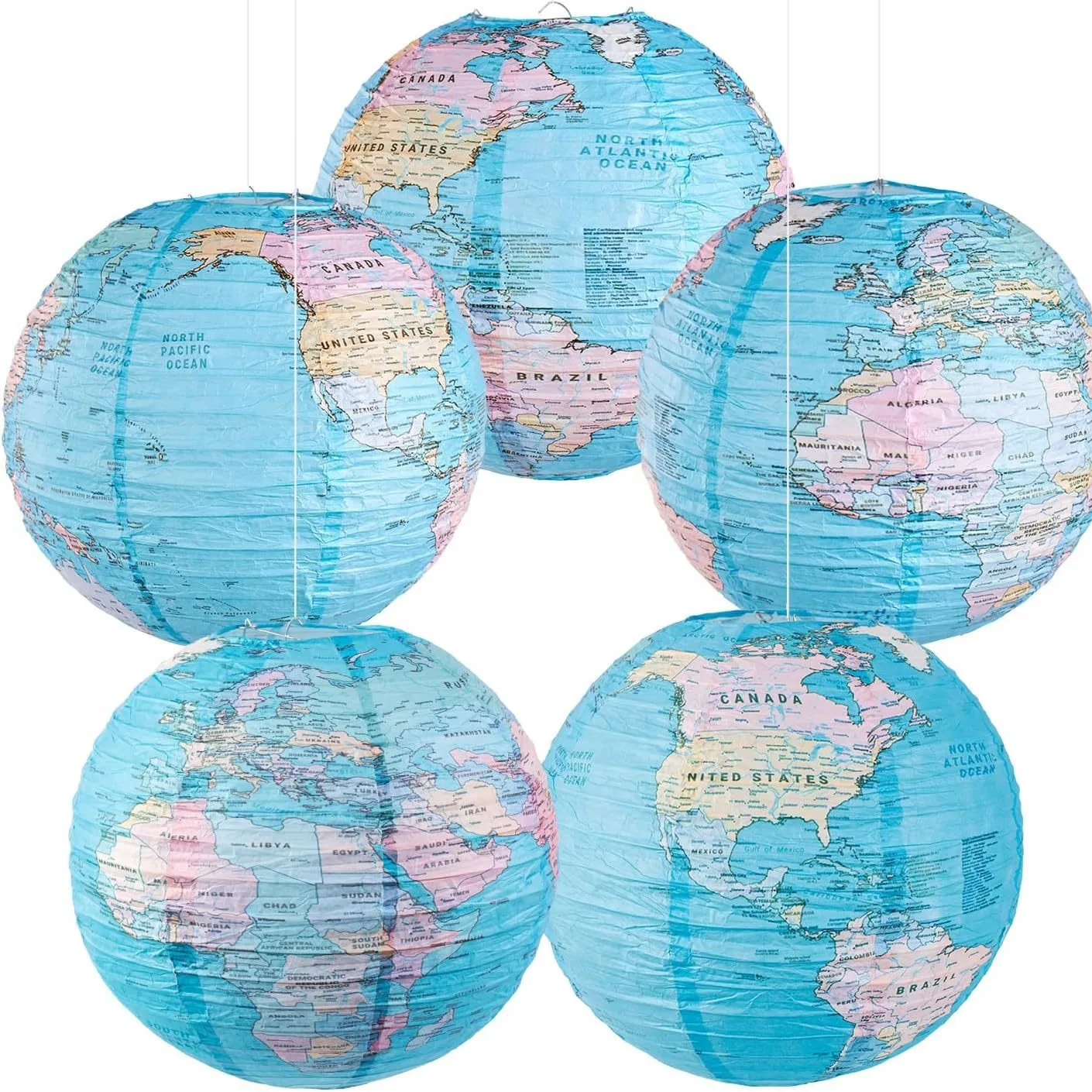 Supply world map paper lantern travel theme decoration party paper lantern window layout props