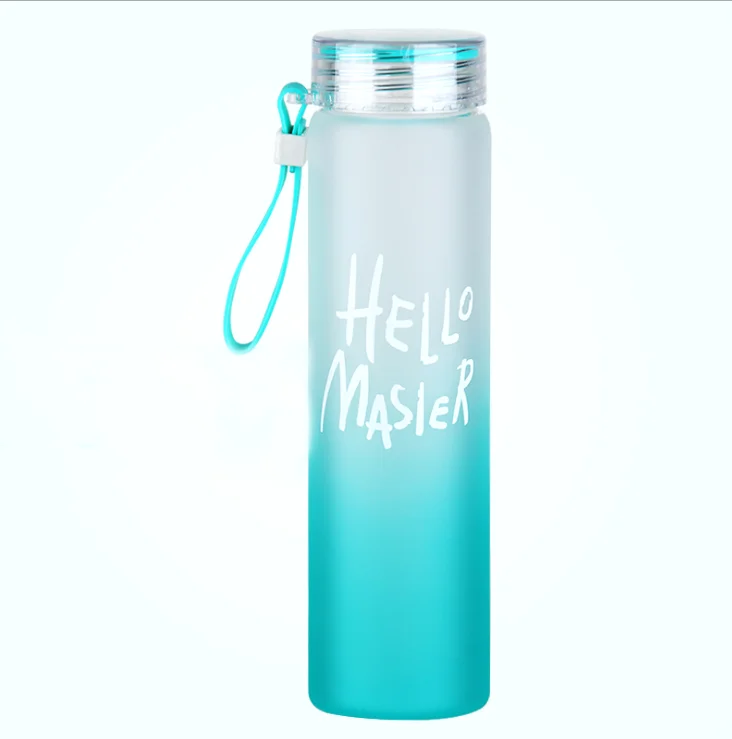 Wholesale China Factory Promotional Smart Gradient Frosted Water Cup Nice Glass Water Bottle Student Drinkware for Drinking