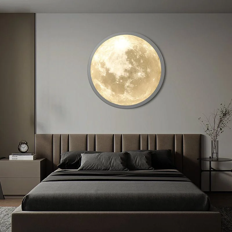 2023 New Product Modern Moon Earth Round Led Wall Light For Corridor Living Room Bedroom