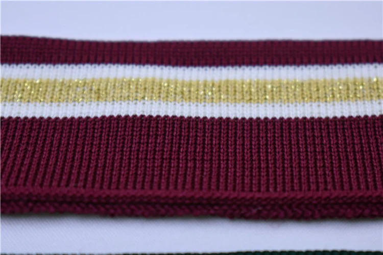 T-shirt rib cuff and collar fabric sets knit fabric in floral design 1x1 trim