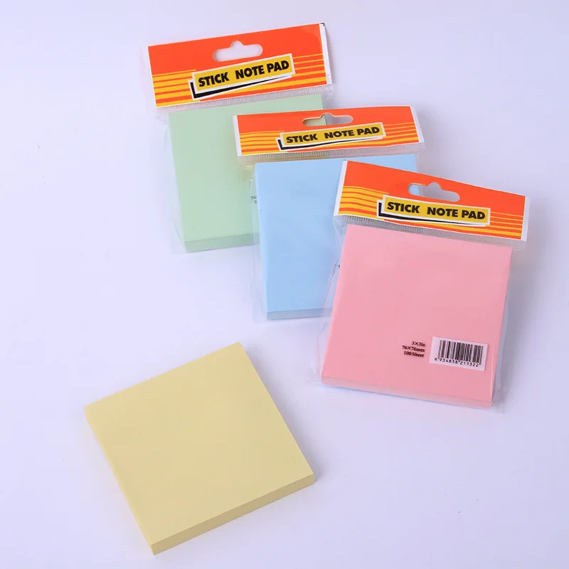 Simple style Color Square Student Office Note Can Be Torn And Written Information Note Paste Memo