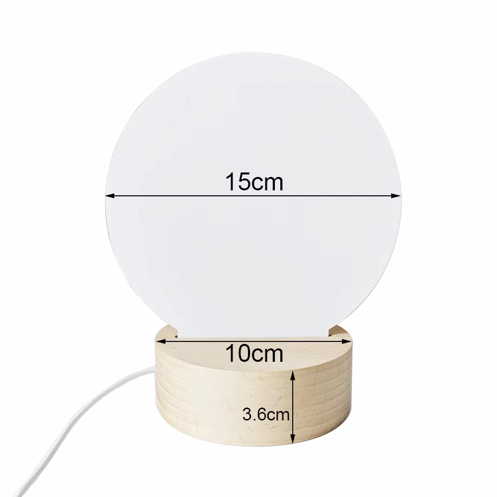 Night Light Sublimation Acrylic Photo Frame Desktop Display Sign With Lamp Base