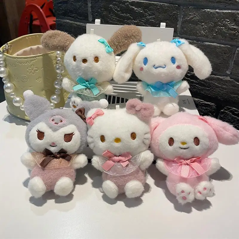 Wholesale Cartoon Plush Bear Melody Kuromi keychain Pendant Cute Doll Hellos kitty Sanrios Keychain