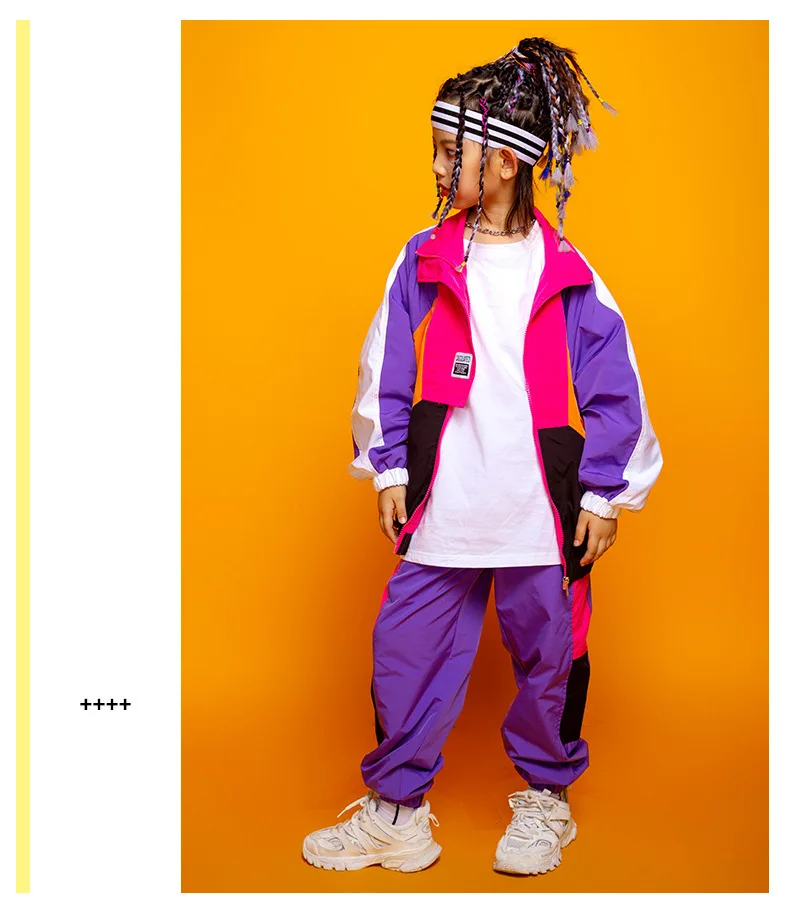 Wholesale Fashion Design Performance Wear Jazz Dance Hip Hop Zipper Jackets for Girls and Boys Teen Boys Clothing Set