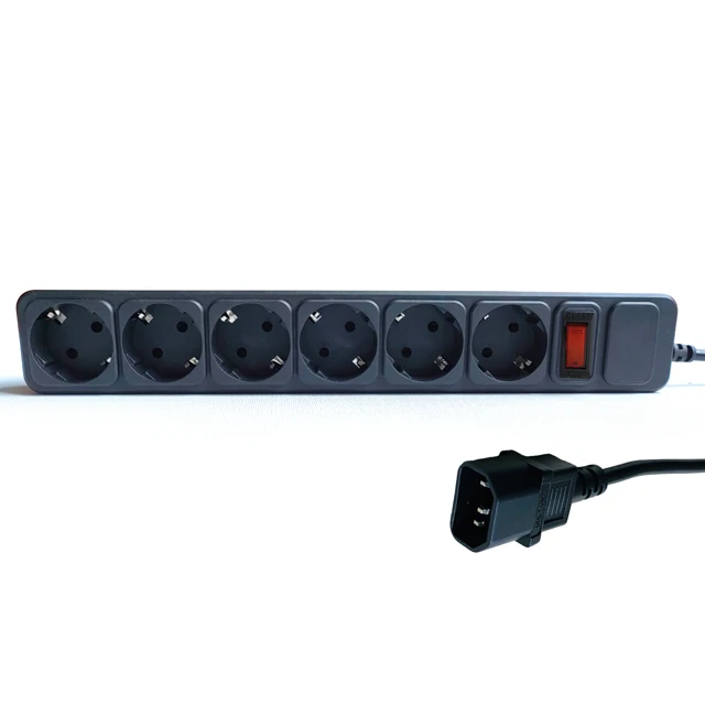 2500W 10A Power Strip Switch 6 AC Outlets With Extension Cord Surge Protector Network Filter UPS C14 Plug Socket
