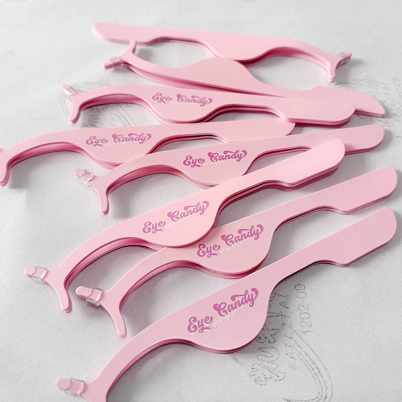 private label eyelash applicator ,  glitter rose gold False Eyelashes Tweezer eyebrow eyelash Applicator custom packaging