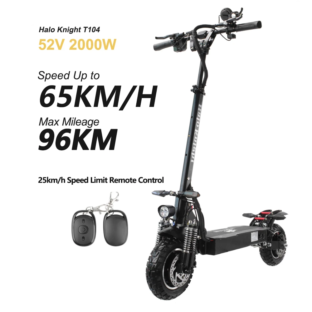 Halo Knight T104 Off Road Scooters 52V 2000W Small Electric Scooters For Adults With 25KM/H Speed Limit