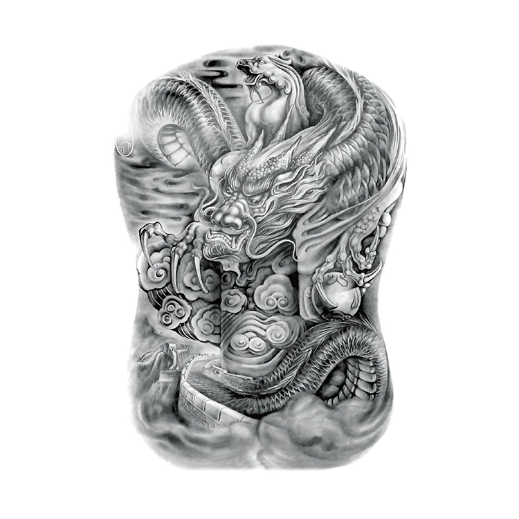 Temporary Tattoo Design Chinese Gmpc Factory Full Back Waterproof Tattoo Stickers