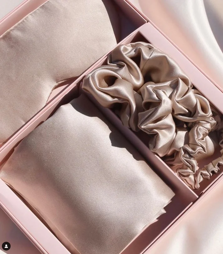 Super Soft multi color 100% Mulberry Silk Pillow Case Set With silk Eye Mask silk scrunchies gift set