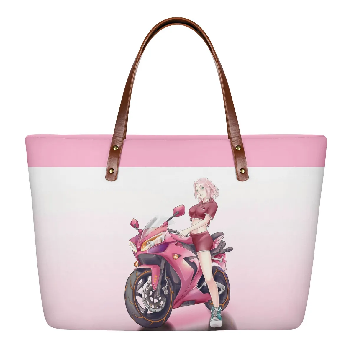 
Luxury fashion naruto Polynesian african Girl Printed Custom Design Neoprene Handbags/Purse/Tote Bag Wholesale 2021 