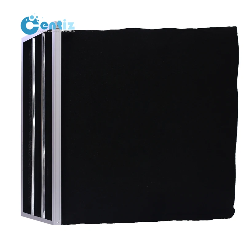 Activated carbon media Carbon Filter Material bag type air filter,Bag activated carbon air filter