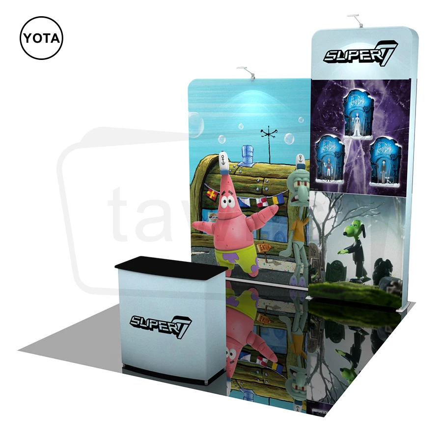 Tawns Foldable Portable Photo Booth Media Backdrop Wall Pull up Stand Banner for Trade Show Exhibition