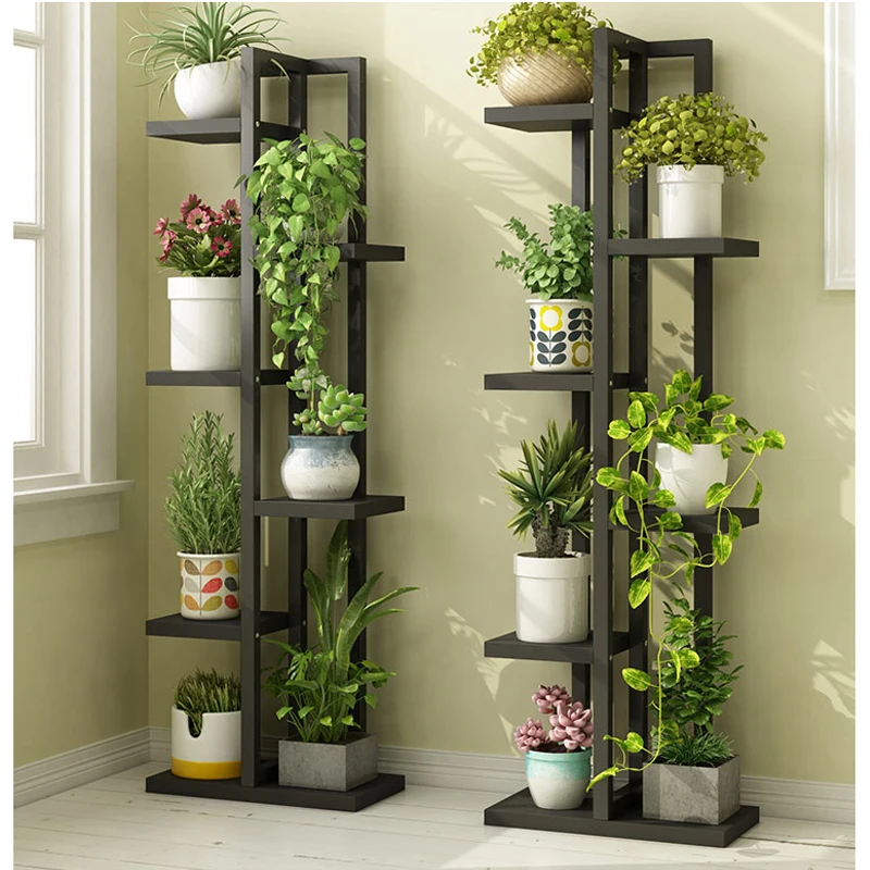 Metal 6 Tier 7 Potted Plant Stand Multiple Flower Pot Holder Shelves Planter Rack Storage Organizer Display for Indoor Outdoor